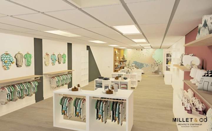 Projection 3D espace commercial La Flèche