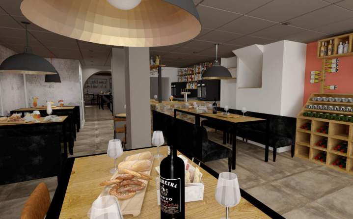 Projection 3 D restaurant La Flèche